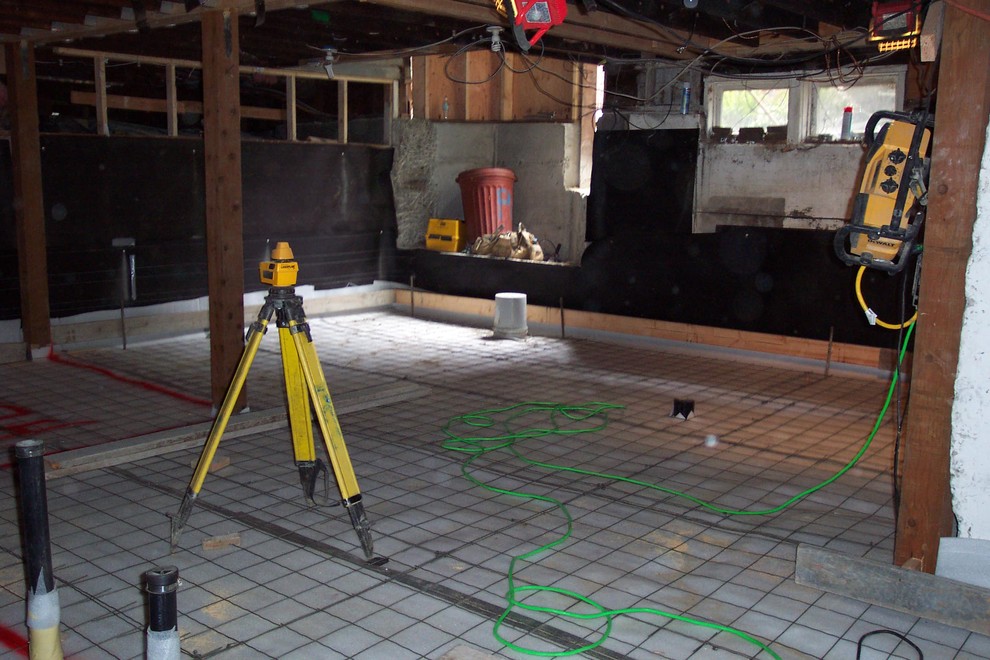 In-floor radiant basement heating