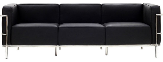 Jackie Classic Leather Sofa, Black