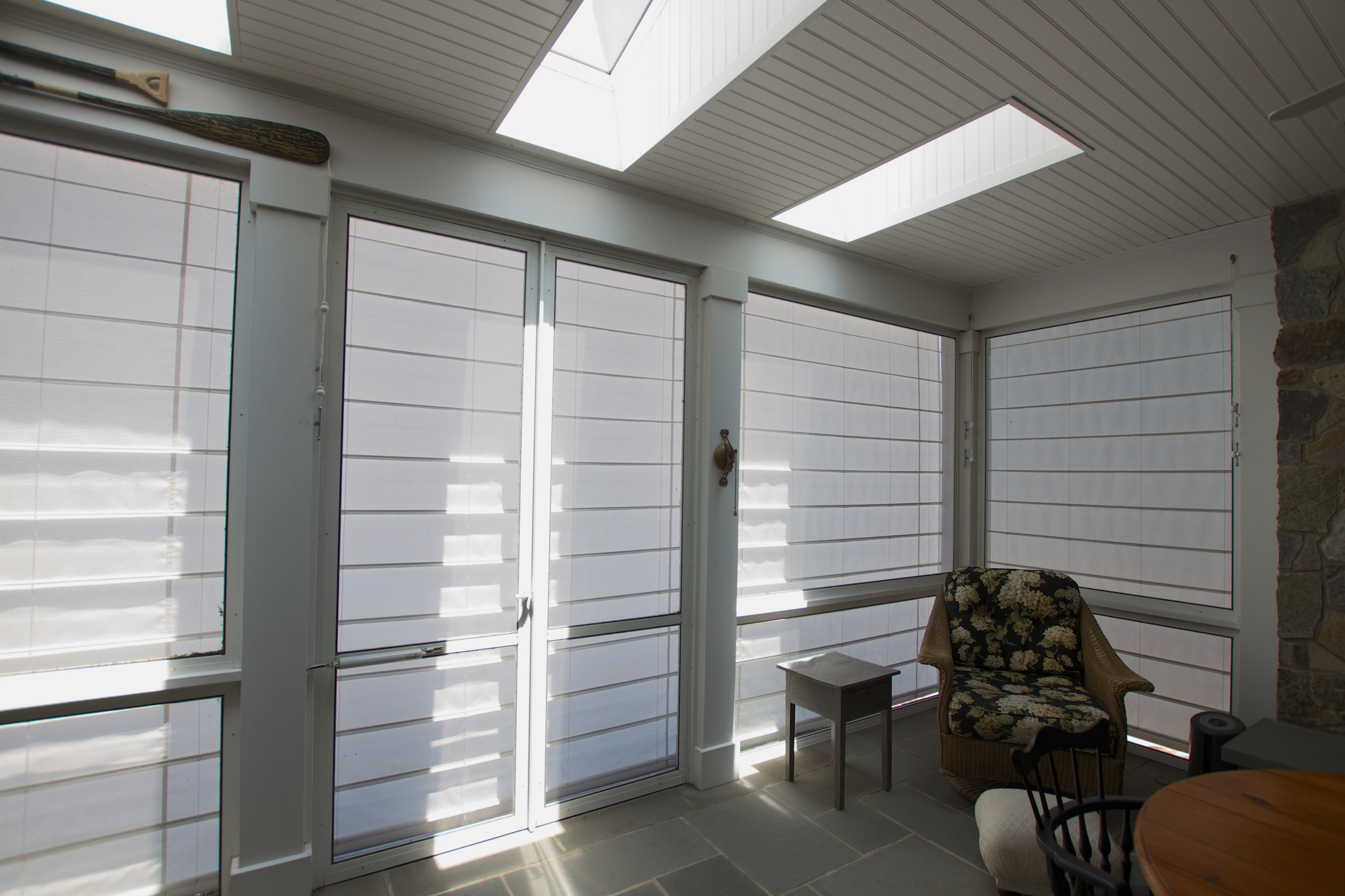 Screen porch shades provide protection, privacy and security.