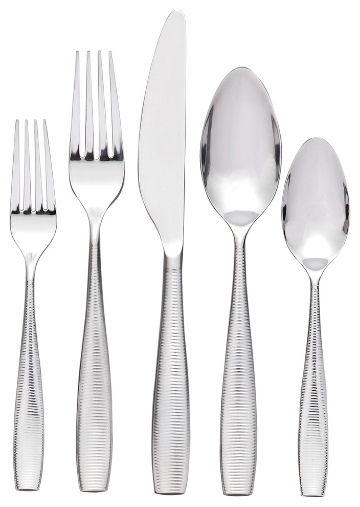 Nambe Fiona 5Piece Flatware Set, Set of 8 Contemporary Flatware
