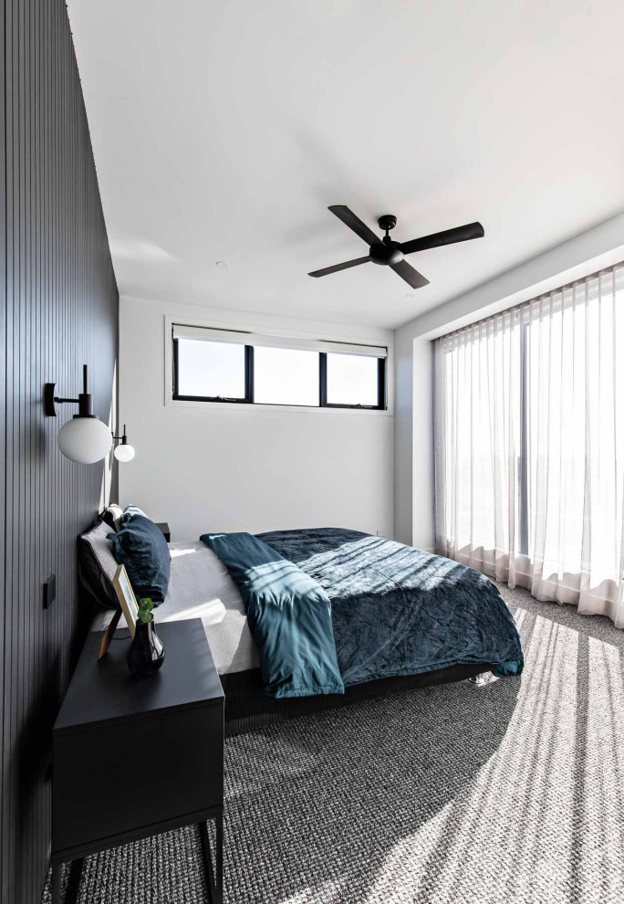 Design ideas for a contemporary bedroom in Sydney.