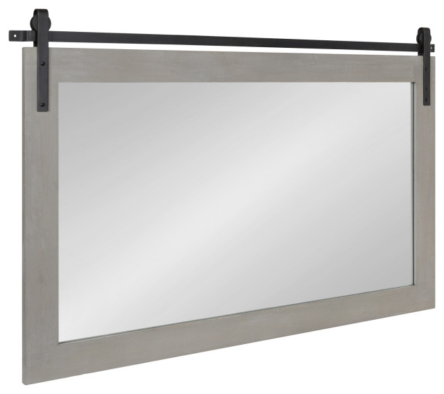 Cates Rustic Wall Mirror, Gray 40x26