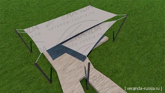Теневые паруса для зоны отдыха на загородном участке