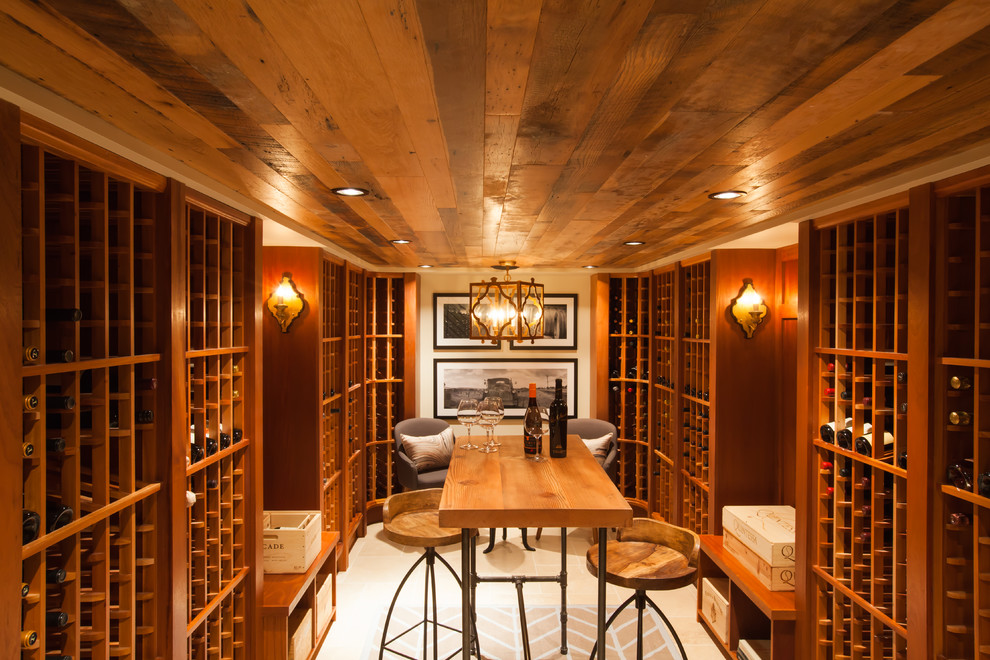Inspiration for an expansive traditional wine cellar in DC Metro with storage racks.
