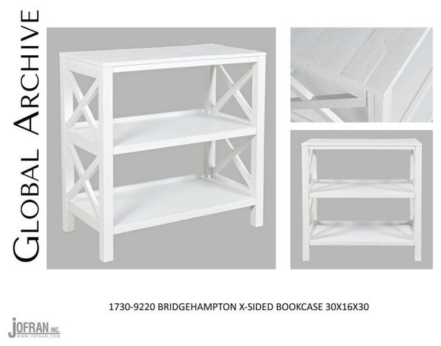 Bridgehampton XSide Bookcase in White Transitional Bookcases by