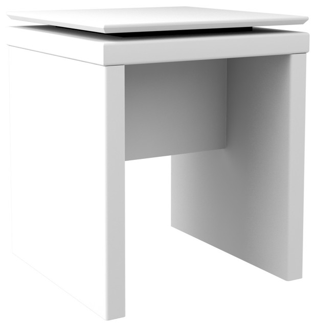 Modern Floating Top Design Accent End Table White Gloss Modern Floating Top Design Accent End Table White Gloss
