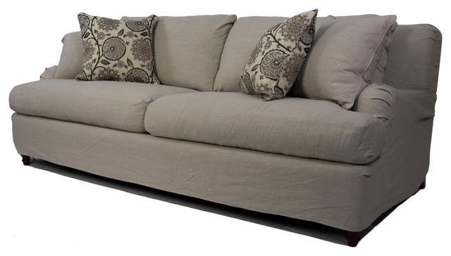 Sunset Trading Seacoast Sofa Slip Cover Only Light Gray Country