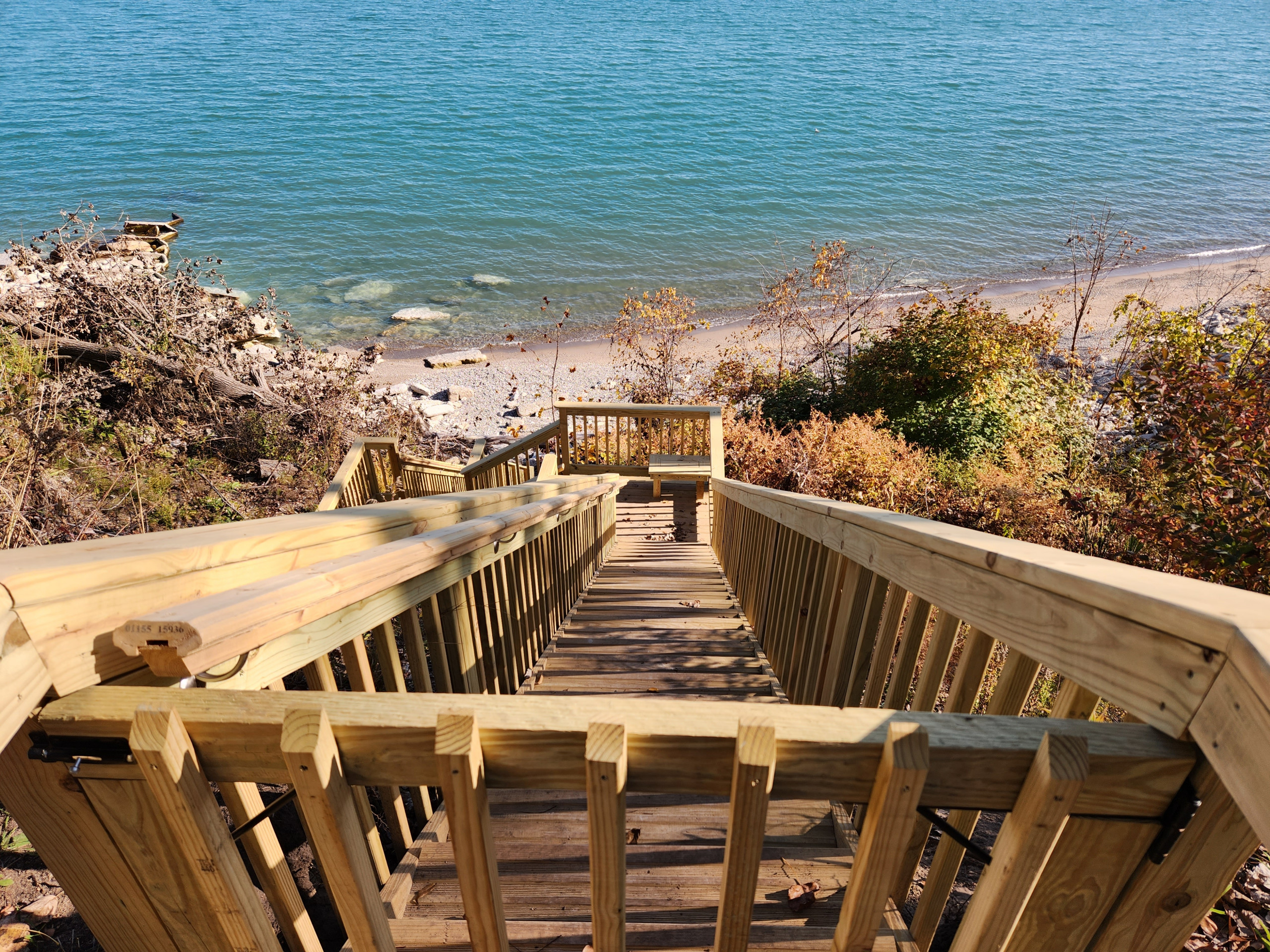 Lake Michigan stairs to beach