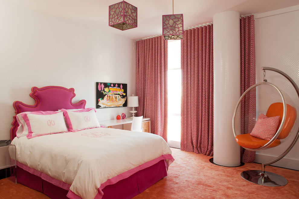 This is an example of a contemporary kids' room for girls in New York.