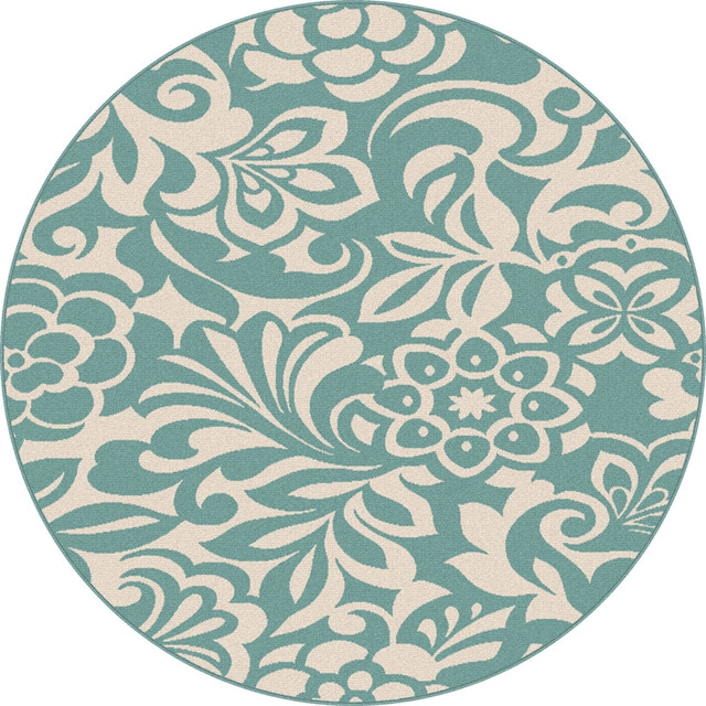 Tahari Fl Aqua Round Easy Care Indoor Outdoor Area Rug 8 Tahari Fl Aqua Round Easy Care Indoor Outdoor Area Rug 8