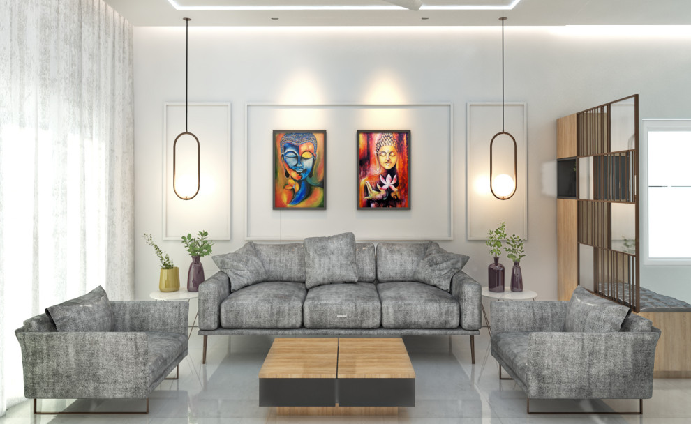 Inspiration for a contemporary living room in Bengaluru.
