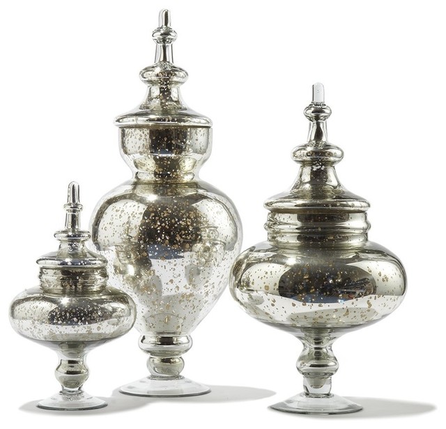 twos company pentimento vintage glass jars with antiqued silver finish traditional decorative jars - Decorative Glass Jars twos company pentimento vintage glass jars with antiqued silver finish traditional decorative jars - Decorative Glass Jars