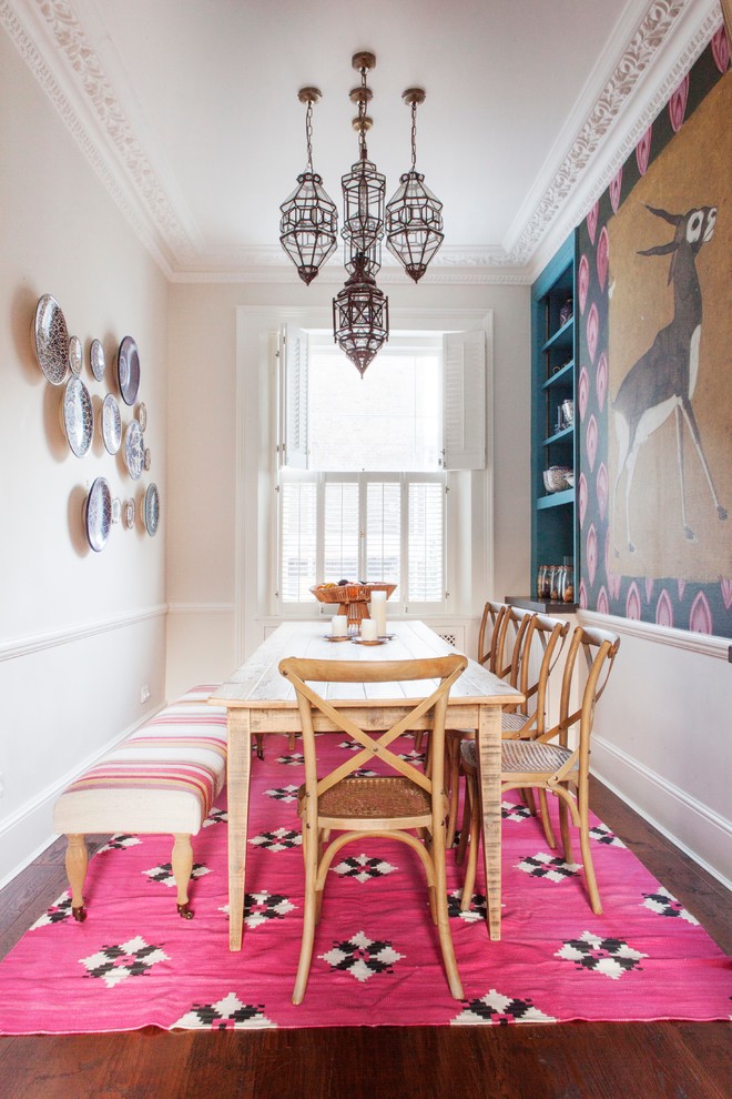 Inspiration for an eclectic dining room in London.