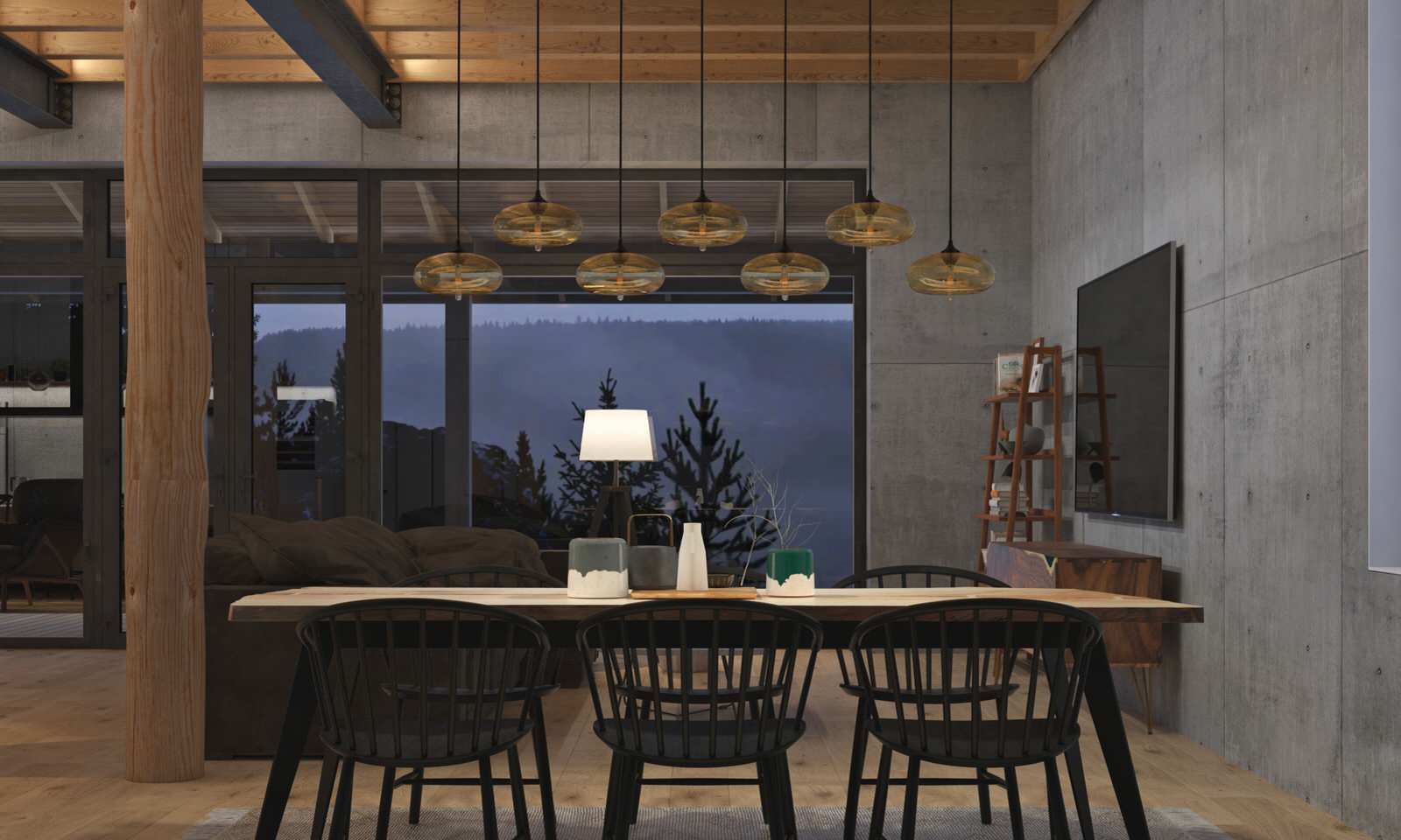 Дизайн-проект интерьера загородного дома (из бруса)