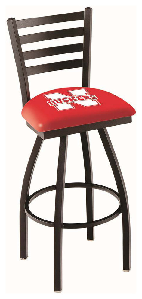 Nebraska Cornhuskers Ladder Back Swivel Bar Stool, 25" Counter