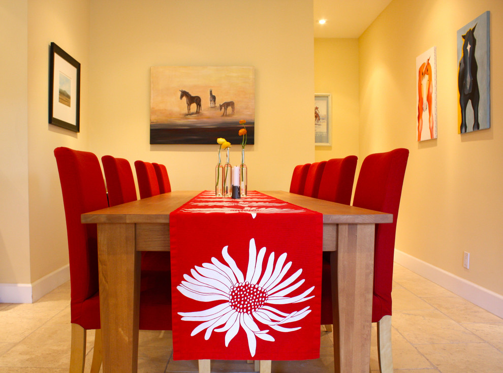 Design ideas for a modern dining room in Santa Barbara.