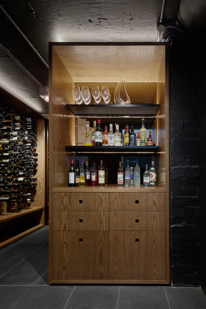 This is an example of a modern wine cellar in Melbourne.