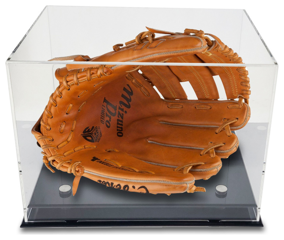 OnDisplay Deluxe UVProtected Baseball Glove Display Case Black Base