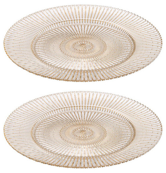 Glass Charger Glass Plate, 13", Set of 2