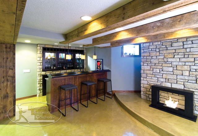 Gas Fireplace In Basement - Basement Bar Gas Fireplace Traditional Basement Minneapolis By Fbc Remodel Houzz Au
