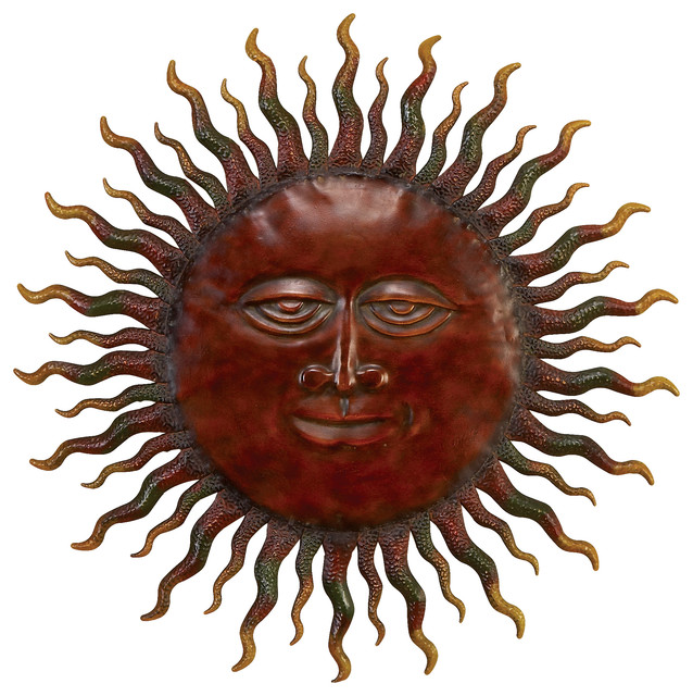 Eclectic Red Iron Sun Wall Decor Contemporary Metal Art Eclectic Red Iron Sun Wall Decor