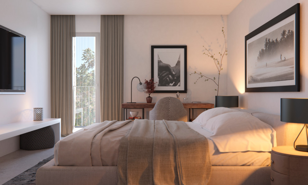 Inspiration for a contemporary master bedroom in Palma de Mallorca.
