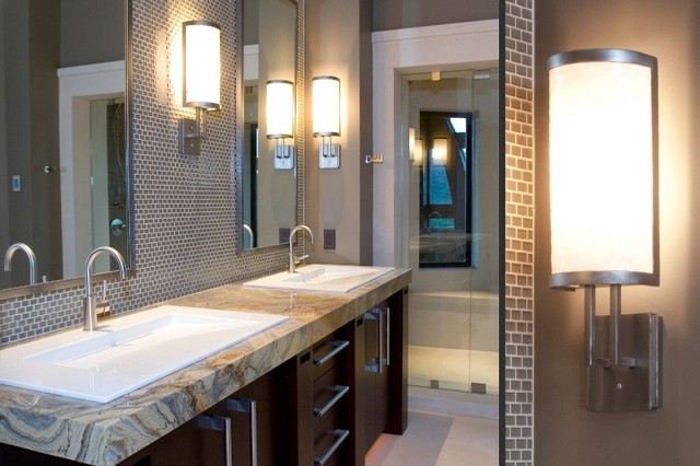 Custom contemporain-eclairage-miroir-lavabo-et-vasque