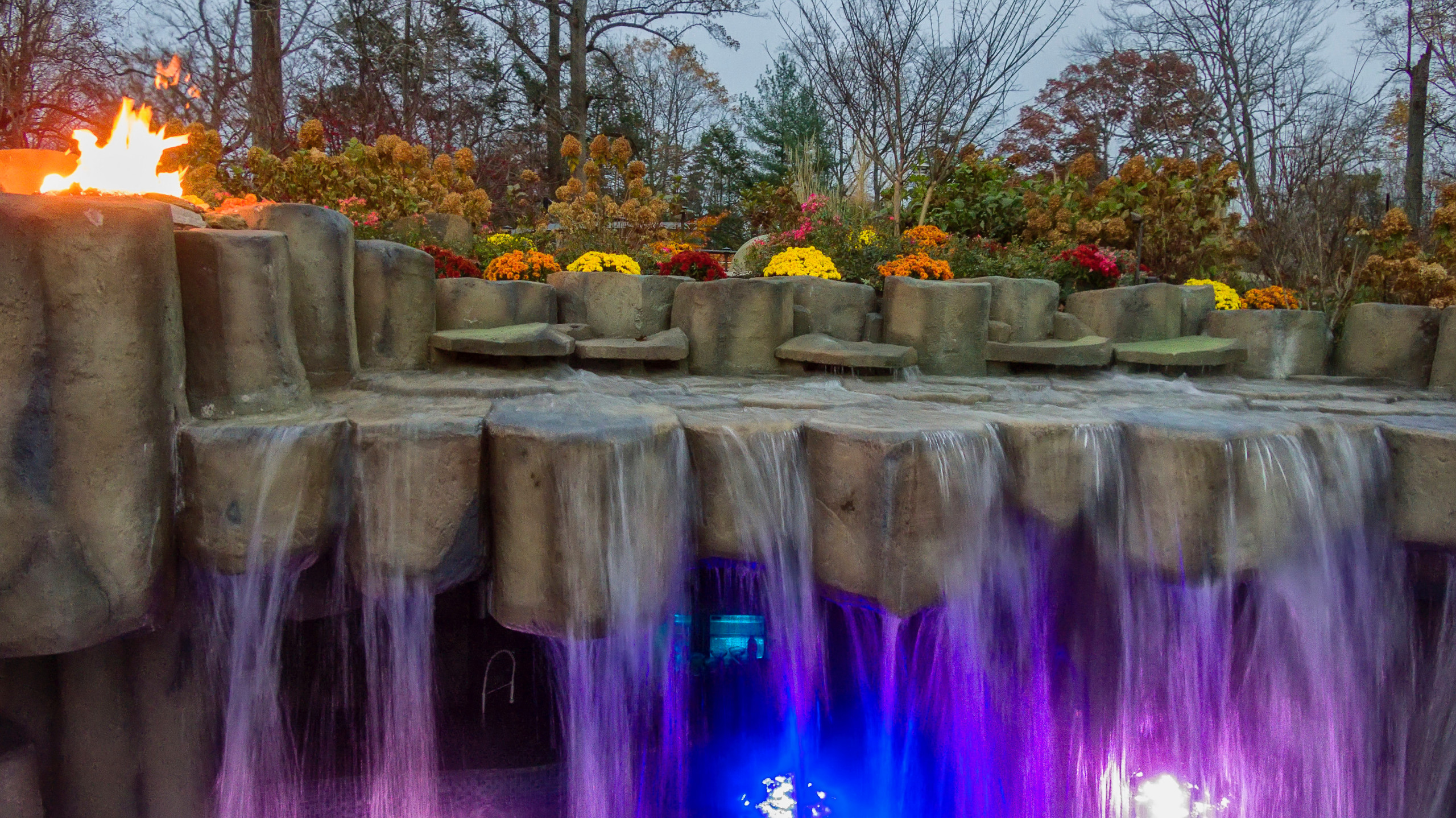 Backyard patio and lighting