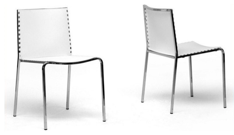 Baxton Studio Gridley Dining Chair in White (Set of 2)