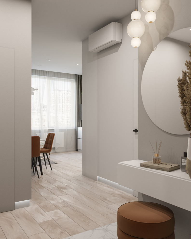 современная двушка в светлых тонах