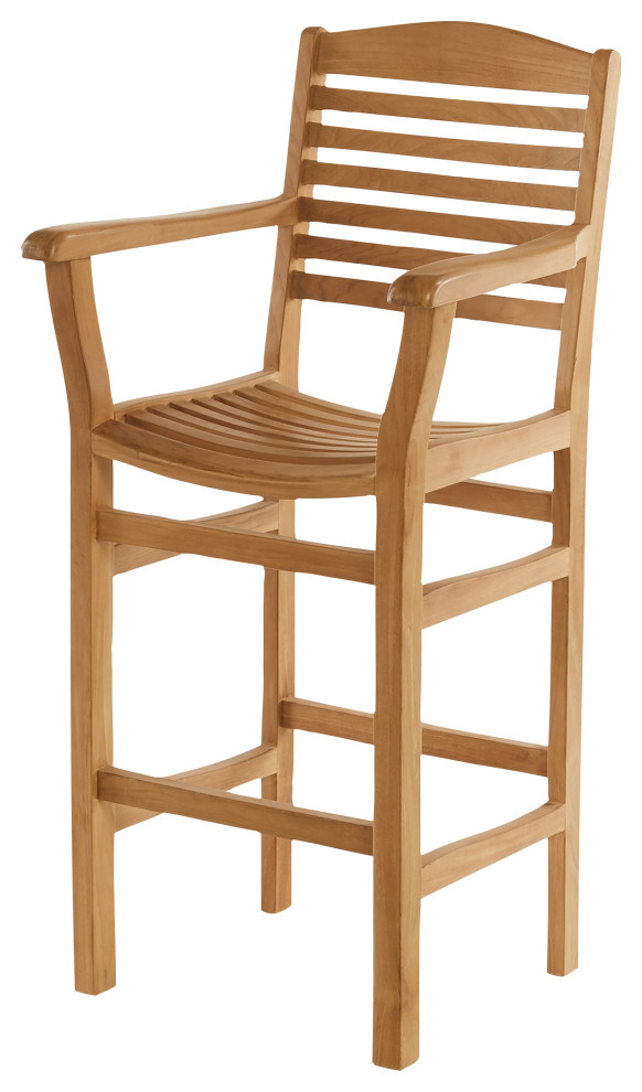 Teak Bar ArmChair Manhattan Craftsman Outdoor Bar Stools And