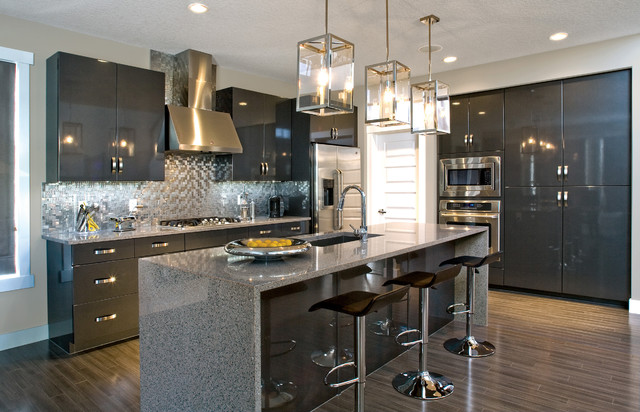 High Gloss Simplicity - Contemporary - Kitchen - Edmonton - by Huntwood ...