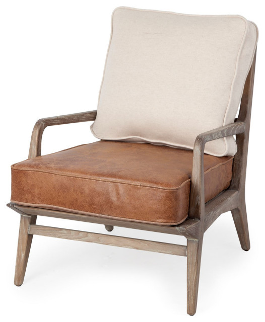 Harman Fabric Seat With Solid Wood Frame Accent Chair