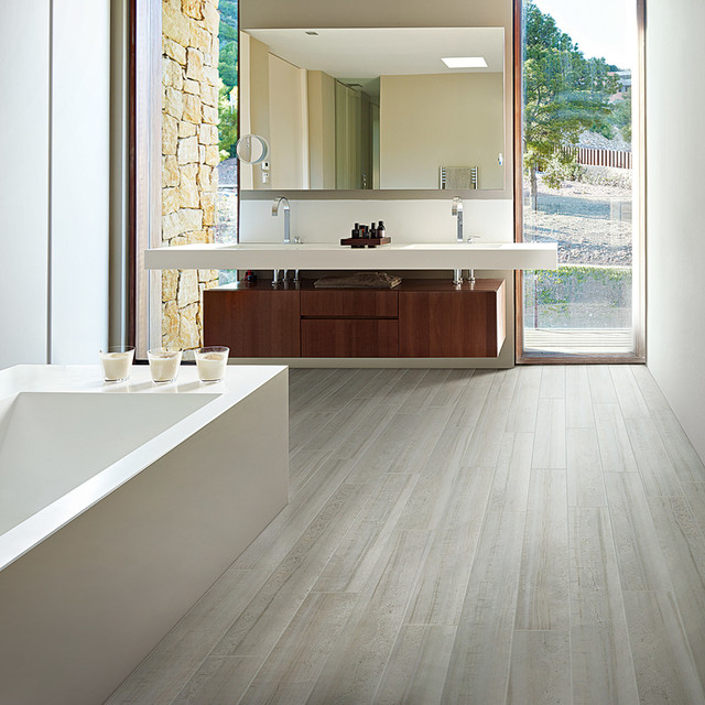 Mannington Haven Contemporary Wood Look Tile Flooring Modern Bathroom San Francisco by