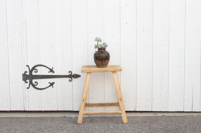 Rustic Farmhouse Wood Stool - Rustic - Accent And Garden Stools - by De ...