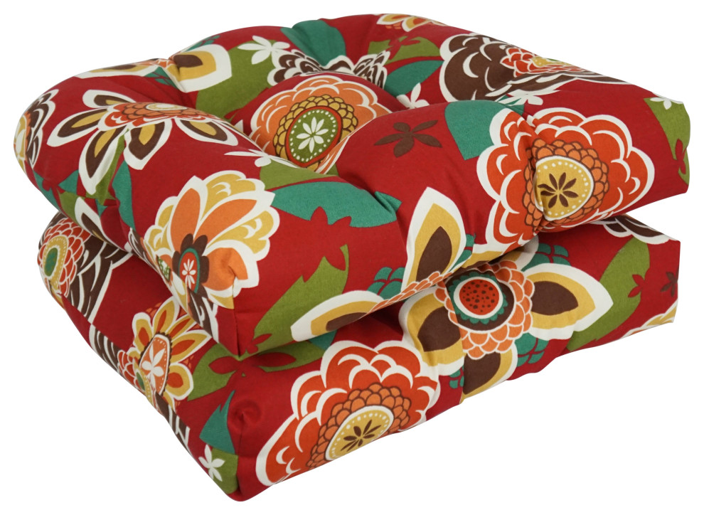 19" UShaped Dining Chair Cushions, Set of 2, Annie Cherry