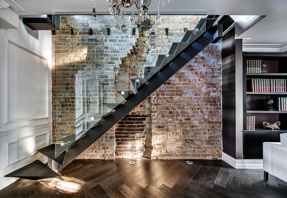 Design ideas for an industrial metal straight staircase in Sydney.