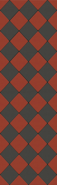 Joli Sol Checkers Red and Black Vinyl Mat, 30x96 Runner