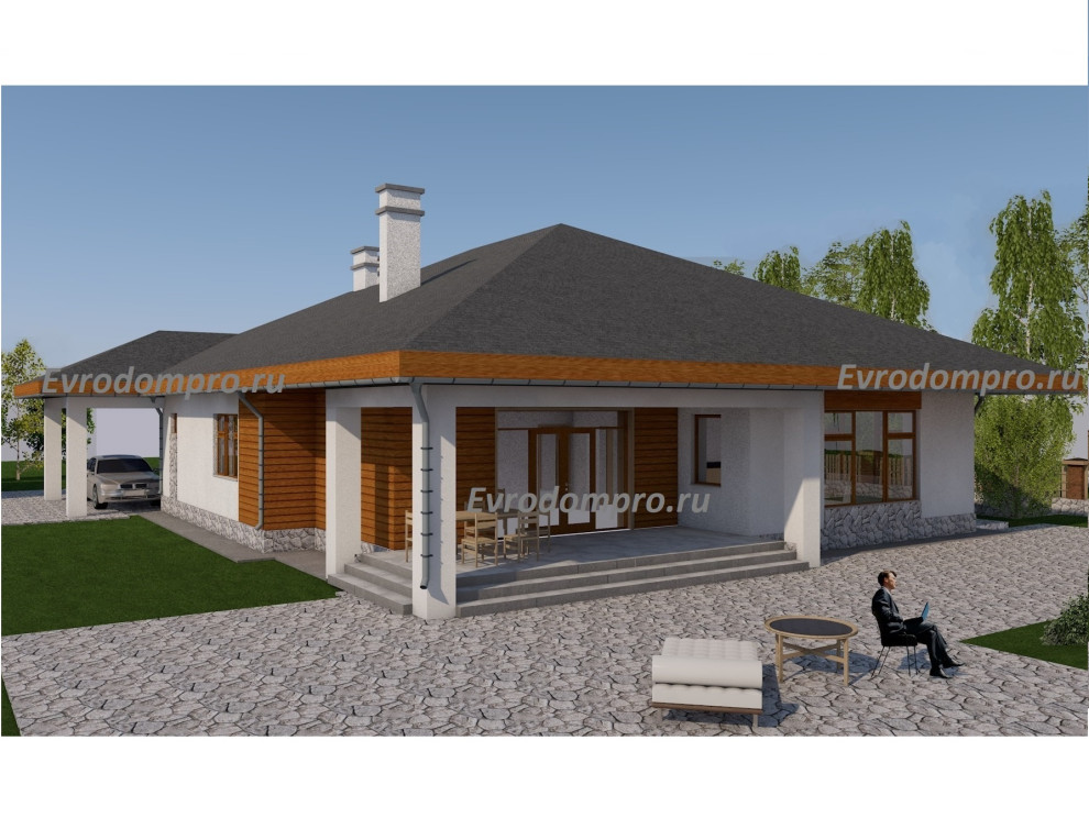 Проект дома в американском стиле R-74