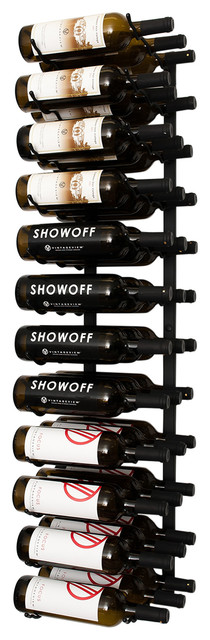Wall Series 4 Foot Wall Mounted Metal Wine Rack - Transitional - Wine