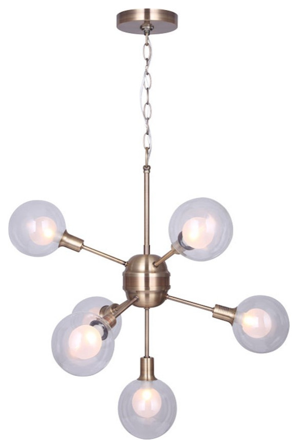 Canarm Estella 7 Light Chandelier, Gold Midcentury Chandeliers by Houzz