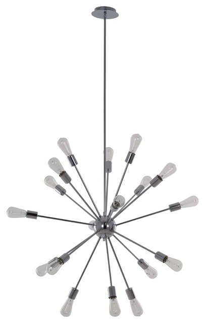 Catalina Lighting Astro 18 Light Sputnik Modern Chandelier In Catalina Lighting Astro 18 Light Sputnik Modern Chandelier In Plated Chrome Midcentury Chandeliers By
