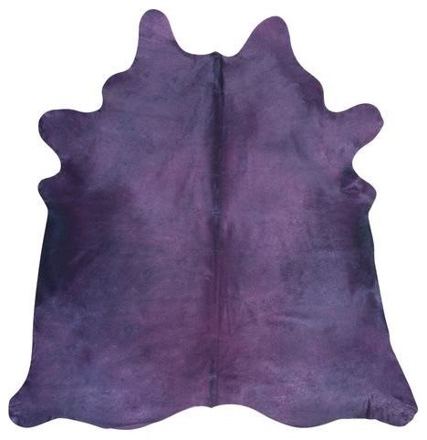 Purple Dyed Cowhide Rug, L