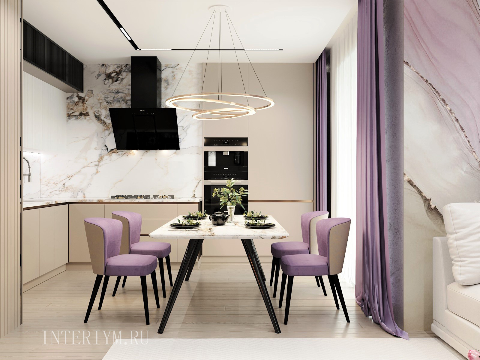 Дизайн кухни-гостиной в кв. по ул. Батальонная, 13