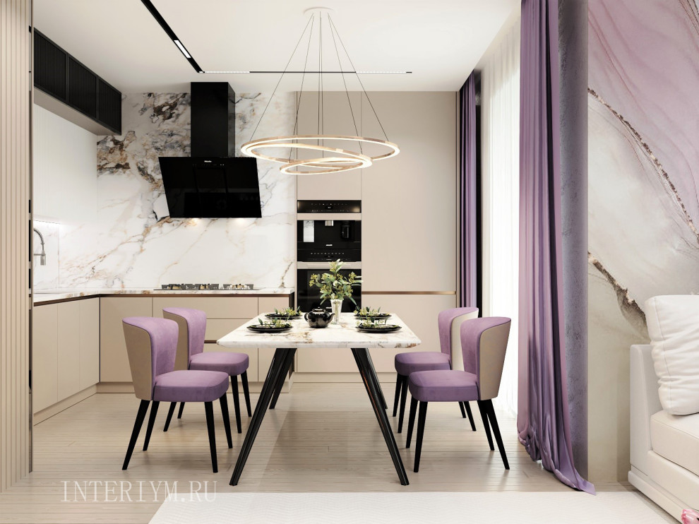 Дизайн кухни-гостиной в кв. по ул. Батальонная, 13