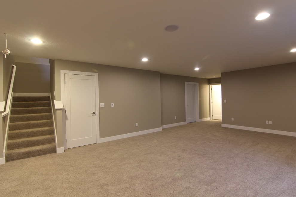 Inspiration for a transitional basement remodel in Cedar Rapids