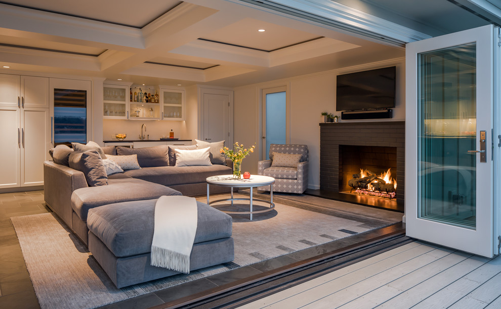 Inspiration for a transitional living room remodel in Seattle