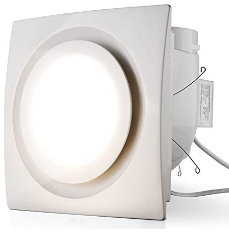 Bathroom Exhaust Fan With Light LED Square Quiet Ceiling Mount ...