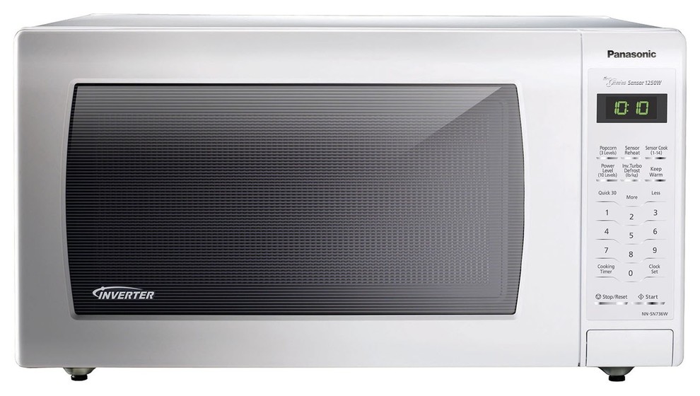 Panasonic 1 6 Cu 1250 Watt White Body Door Nn Sn736w Contemporary Microwave Ovens By Goodwinecoolers Panasonic 1 6 Cu 1250 Watt White