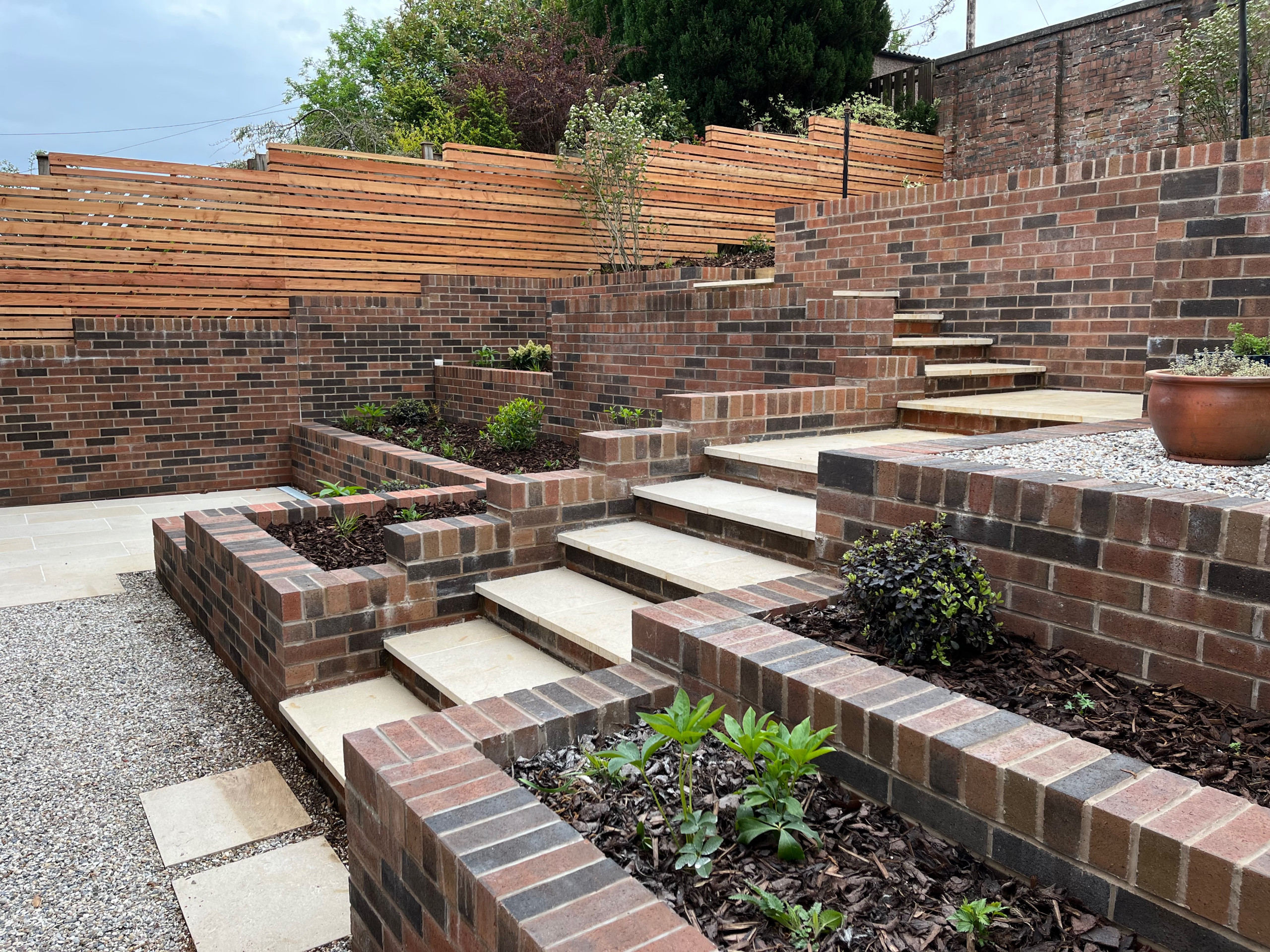 Brickwork on a sloped garden